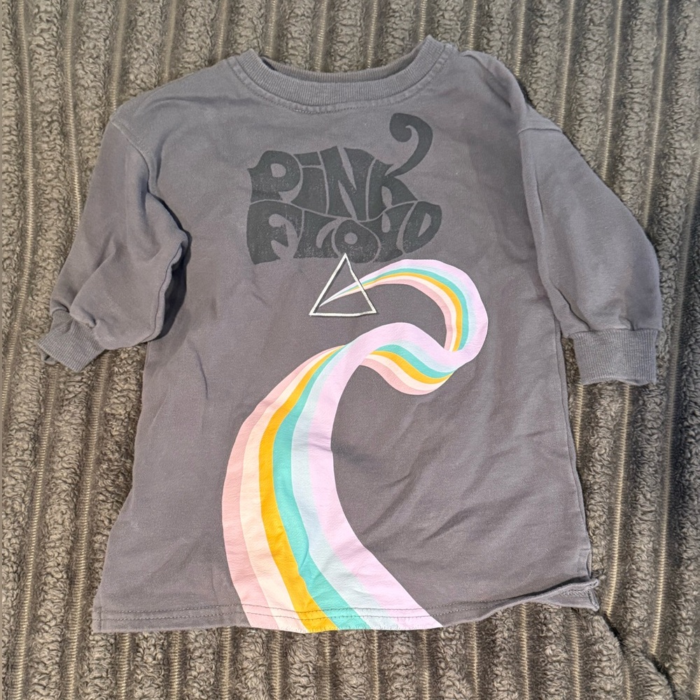 Pink Floyd Kids sweater dress in Gray with Rainbow Graphic